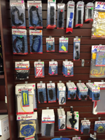 display of scuba diving accessories